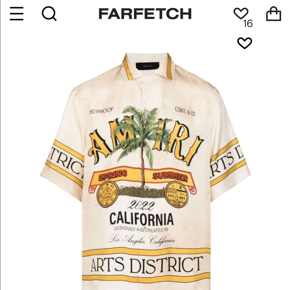 Men ss22 Amiri authentic shirt